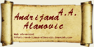 Andrijana Alanović vizit kartica